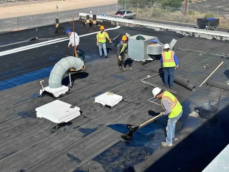 Commercial flat roof replacement with TPO membrane in Union County, NJ